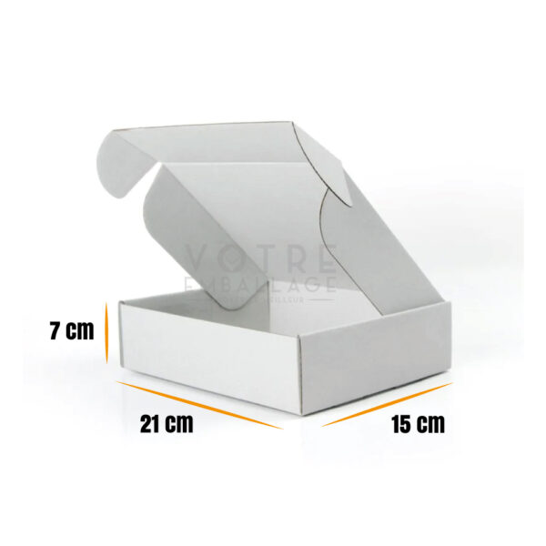 Boite 21x15x7 Carton blanc