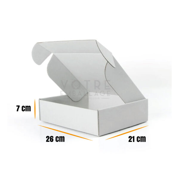 Boite 26x21x7 Carton blanc