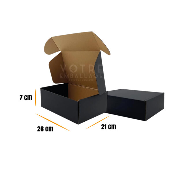 Boite 26x21x7 Carton Noir