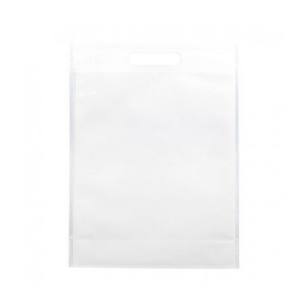 Sac Non-Tissé avec Anses Découpées Blanc 30x40cm