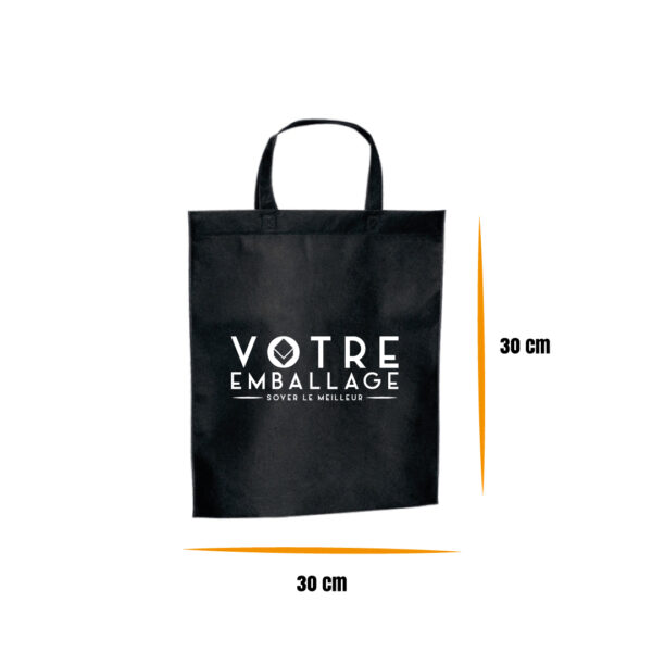 Sac tissu non-tissé 30 x 30 Noir avec Inse 80g