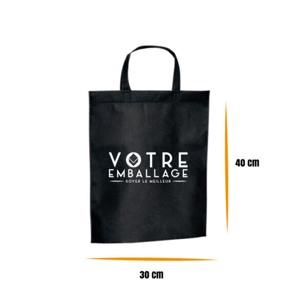 Sac tissu non-tissé 40 x 30 Noir avec Inse 80g