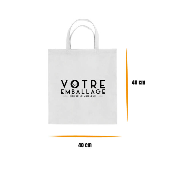 Sac tissu non-tissé 40 x 40 Blanc avec Inse 80g