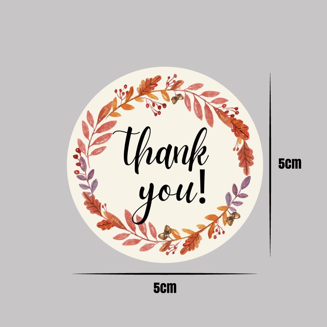 sticker-1-thank-you6 Etiquettes Autocollantes Rondes 5x5cm M5 - 80 PCS – Image 1